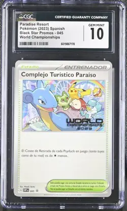 CGC 10 PARADISE RESORT SPANISH BLACK STAR PROMOS 045 WORLD CHAMPIONSHIPS POKEMON - Image 1
