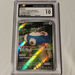 CGC 10 Snorlax 181/165 Art Rare Holo Japanese 2023 Pokemon Card 151 - Image 1