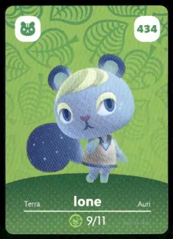 Animal Crossing Amiibo Card Ione # 434 Series 5 Nintendo - Image 1