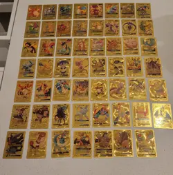 Lot of 55 Gold Foil Pokemon Card Fan Art Cards (All Cards Pictured) Mint Cond - Image 1