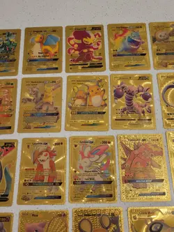 Lot of 55 Gold Foil Pokemon Card Fan Art Cards (All Cards Pictured) Mint Cond - Image 3