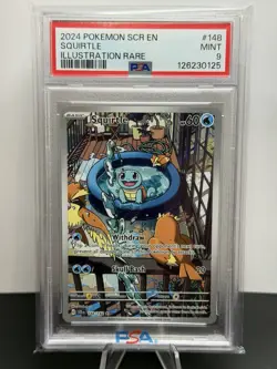 2024 POKEMON SCR EN-STELLAR CROWN ILLUSTRATION RARE #148 SQUIRTLE PSA 9 - Image 1