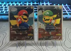[CUSTOM MADE] Super Mario And Lugi Poncho Pikachu Card Lot READ - Image 1
