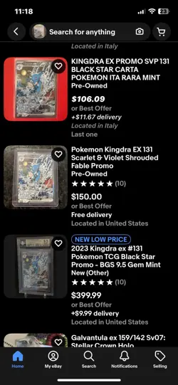 Pokemon TCG Kingdra EX Black Star Promo Card 131 Sir Near Mint !! - Image 5