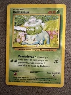 Pokemon Card - Bulbasaur Base Set Spanish 44/102 Common - Image 1