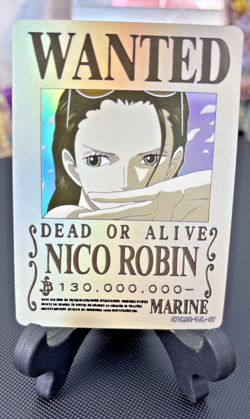 Custom Fan Art - Nico Robin Wanted Poster Card One Piece Holo Foil Anime - Image 1