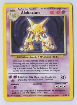 Alakazam Holo Rare Unlimited Card Pokemon TCG Base Set 1/102 💎[MINTY !!!]💎 - Image 1