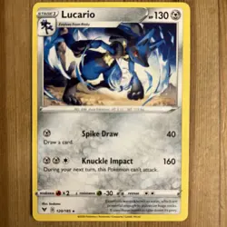 POKEMON CARD - Lucario 120/185 - Rare - Vivid Voltage - NM - Image 1