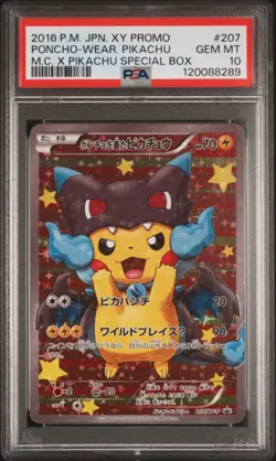 Pokemon Poncho-Wearing Pikachu M Charizard Promo Card XY207 PSA 10 - Image 3