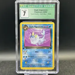 Dark Vaporeon 45/82 1st Edition Uncommon Graded CGC 7 Pokemon Card - Image 1