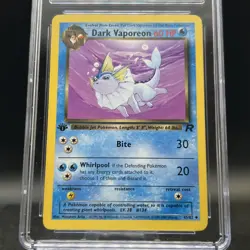 Dark Vaporeon 45/82 1st Edition Uncommon Graded CGC 7 Pokemon Card - Image 2