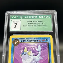 Dark Vaporeon 45/82 1st Edition Uncommon Graded CGC 7 Pokemon Card - Image 3