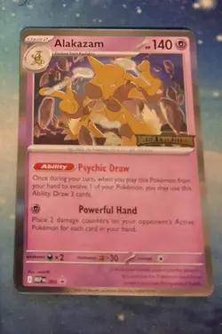 Pokemon Mega Evolution Alakazam STAMPED Prerelease Promo 003 Near Mint Card - Image 1