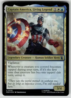 Captain America, Living Legend Foil Uncommon Marvel Super Heroes 210 MTG NM 2026 - Image 1