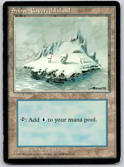 Snow-Covered Island 348 Land Ice Age Magic: The Gathering Moderately Played - Image 1
