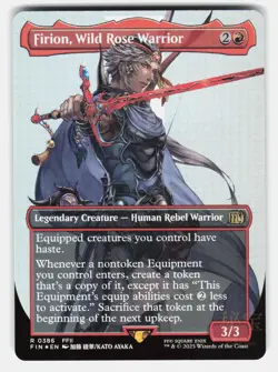 FIRION, WILD ROSE WARRIOR (BORDERLESS) FOIL - Magic: The Gathering - AYAKA NM/M - Image 1