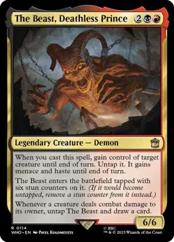 The Beast, Deathless Prince NM #114 Universes Beyond: Doctor Who MTG - Image 1