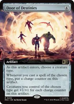 x1 Door of Destinies - Extended Art R MTG Commander: Marvel Super Heroes M/NM, E - Image 1