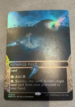 Magic The Gathering Petrified Field. Foil Near Mint Borderless - Image 1