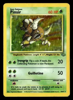 Pinsir 9/64 Unlimited Holo Rare Holo Jungle Pokemon Card - Image 2