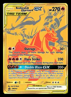 Reshiram & Charizard GX SM247 Ultra Rare Sun & Moon Promo Pokemon Card - Image 2