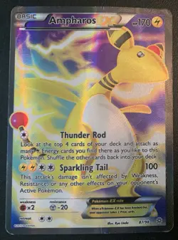 Ampharos EX 2015 Pokemon XY Ancient Origins Full Art Ultra Rare #87/98 - HP/DMG - Image 1