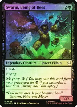 NM Foil Swarm, Being of Bees, MTG, Marvel's Spider-Man, Magic the Gathering, 69 - Image 1