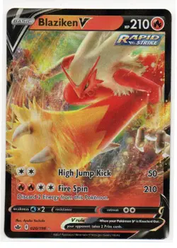 Blaziken V 020/198 Holo V Rare Chilling Reign Pokemon Holo Near Mint - Image 1