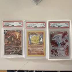 PSA Graded Pokemon TCG Lot 3 Entei V GG36 Ninetales 12 Reshiram RC22 - Image 1