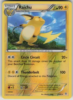 Pokemon TCG Raichu Holo Rare Reverse Holo Generations 27/83 - Image 1