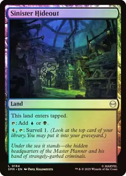 NM Foil Sinister Hideout, MTG, Marvel's Spider-Man, Magic the Gathering, 184 - Image 1