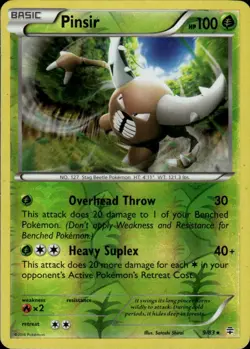 Pinsir 9/83 Rare Generations Pokemon Reverse Holo Moderately Played - Image 1