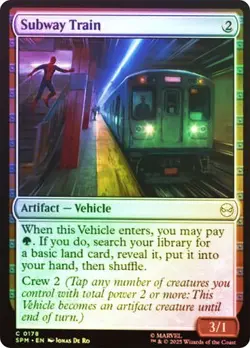 NM Foil Subway Train, MTG, Marvel's Spider-Man, Magic the Gathering, 178 - Image 1