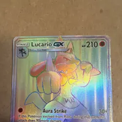 Lucario GX SM Forbidden Light 135/131 Secret Rare Full Art Holo 2018 210HP- NM - Image 3