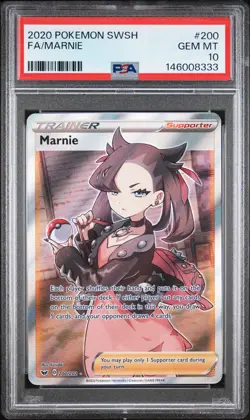 2020 POKEMON SWORD & SHIELD #200 FULL ART/MARNIE PSA 10 - Image 1