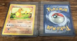 Charmander 46/102 Charmeleon 24/102 SHADOWLESS NM Pair Pokemon Base - Image 3