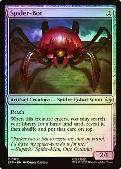 NM Foil Spider-Bot, MTG, Marvel's Spider-Man, Magic the Gathering, 173 - Image 1