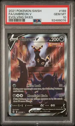 Pokemon Umbreon V Evolving Skies Full Alt Art #189 PSA 10 Gem mInt - Image 1