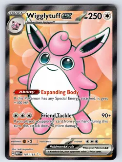 Wigglytuff ex 187/165 Ultra Rare 151 Pokemon Holo Near Mint - Image 1