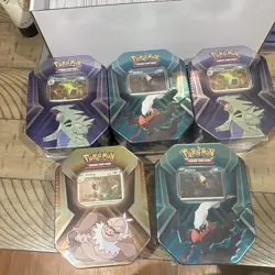 Lot of 5 Pokemon Triple Whammy Collector Sealed Tins: Destined Rivals Packs + - Image 1