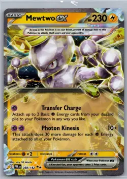 Mewtwo ex 058/182 Double Rare Paradox Rift Pokemon Holo Near Mint - Image 1