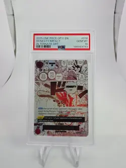 2025 ONE PIECE OP11-A FIST OF DIVINE SPEED ALTERNATE ART HONESTY IMPACT PSA 10 - Image 1
