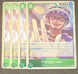 Playset Bandai One Piece TCG Trafalgar Law OP16-030 English Green R x4 - Image 1