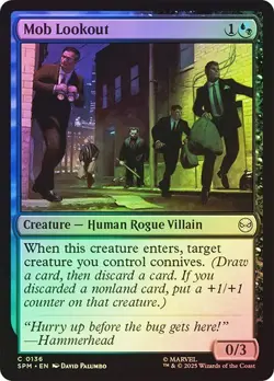 NM Foil Mob Lookout, MTG, Marvel's Spider-Man, Magic the Gathering, 136 - Image 1