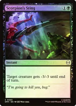 NM Foil Scorpion's Sting, MTG, Marvel's Spider-Man, Magic the Gathering, 65 - Image 1