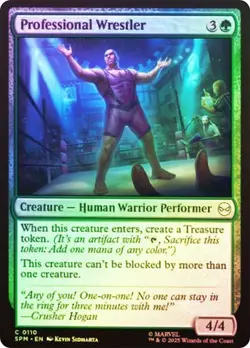 NM Foil Professional Wrestler, MTG, Marvel's Spider-Man, Magic, 110 - Image 1