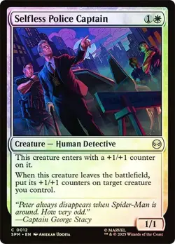 NM Foil Selfless Police Captain, MTG, Marvel's Spider-Man, Magic, 12 - Image 1