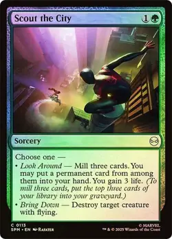 NM Foil Scout the City, MTG, Marvel's Spider-Man, Magic the Gathering, 113 - Image 1