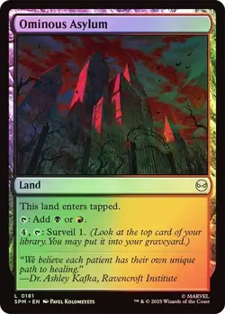 NM Foil Ominous Asylum, MTG, Marvel's Spider-Man, Magic the Gathering, 181 - Image 1