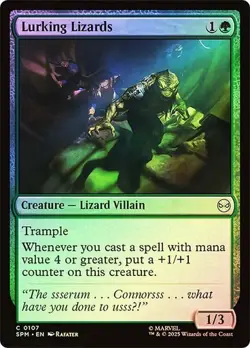 NM Foil Lurking Lizards, MTG, Marvel's Spider-Man, Magic the Gathering, 107 - Image 1